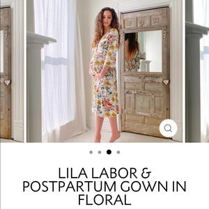 Lila labor and postpartum gown floral